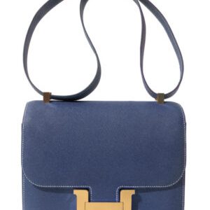 Hermes Epsom Constance 24cm Palladium Hardware Dark Blue