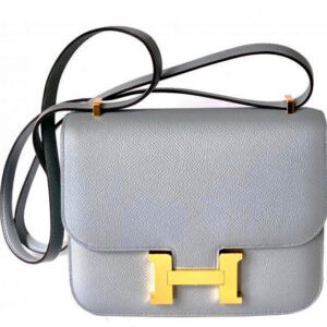 Hermes Epsom Constance 24cm Palladium Hardware Light Blue