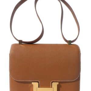 Hermes Epsom Constance 24cm Palladium Hardware Light Coffee