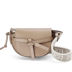 Loewe Mini Gate Dual Bag In Soft Calfskin And Jacquard