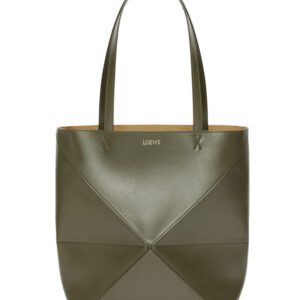 Loewe Puzzle Fold Tote In Shiny Calfskin