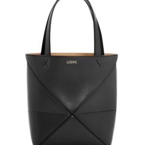 Loewe Mini Puzzle Fold Tote In Shiny Calfskin