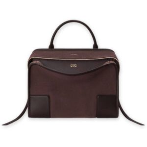 Loewe Large Amazona 180 Bag In Suede A039ASRX02 Dark Coffee