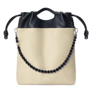 Loewe Flamenco Two-Tone Leather Tote Cream