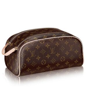 Louis Vuitton Canvas Double Zipper Opening Toiletry Bag M47624 Brown