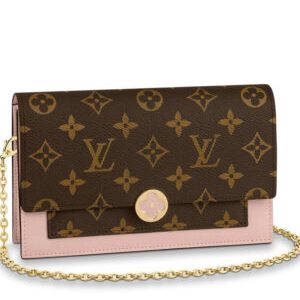 Louis Vuitton Flore Chain Wallet M67404 M67405 Pink