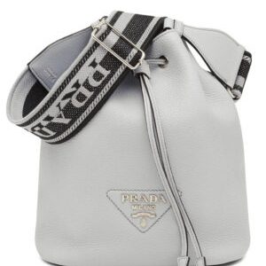 Prada Leather Bucket Bag 1BE060 Light Blue