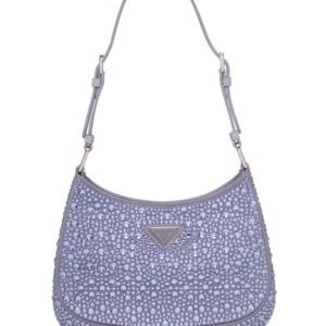 Prada Cleo Satin Bag With Appliques 1BC169 Purple
