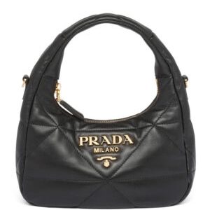 Prada Nappa-leather Mini Bag With Topstitching 1BA384 Black