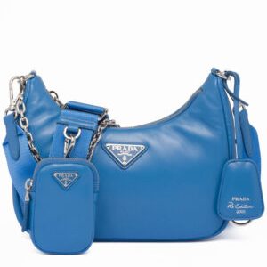 Prada Padded Nappa-leather Prada Re-Edition 2005 Shoulder Bag 1BH204 Blue