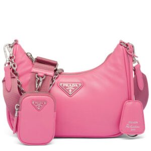 Prada Padded Nappa-leather Prada Re-Edition 2005 Shoulder Bag 1BH204 Pink