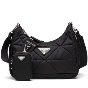 Prada Padded nylon shoulder bag 1BC151 Black