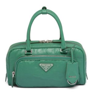 Prada Antique Nappa Leather Multi-pocket Top-handle Bag 1BB099 Green
