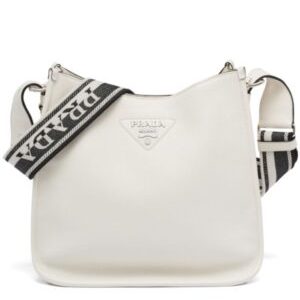 Prada Leather Hobo Bag 1BC073 Cream