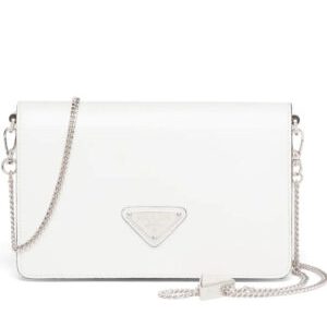 Prada Brushed Leather Shoulder Bag 1BD307 Cream