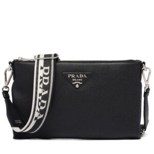 Prada Leather Shoulder Bag 1BH050 Black