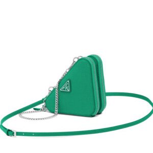 Prada Saffiano Leather Mini Pouch 1NR015 Green