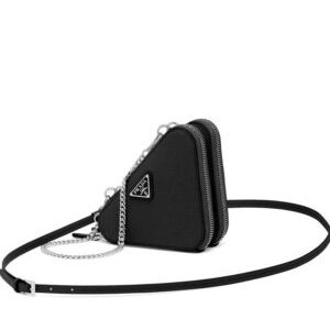 Prada Saffiano Leather Mini Pouch 1NR015 Black