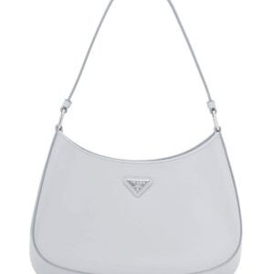 Prada Cleo Brushed Leather Shoulder Bag 1BC499 Gray
