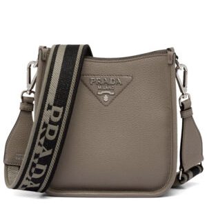 Prada Leather Mini Shoulder Bag Gray