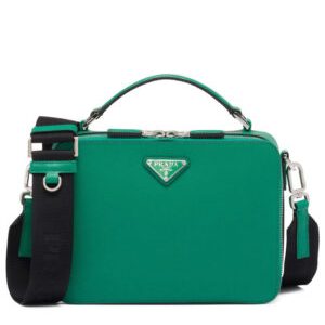 Prada Medium Prada Brique Saffiano Leather Bag 2VH069 Green