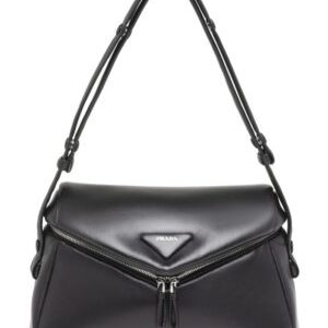 Prada Padded Nappa Leather Prada Signaux Bag 1BC165 Black