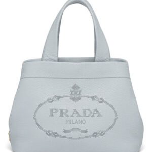 Prada Medium Leather Tote 1BG384 Gray
