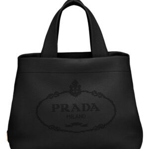Prada Medium Leather Tote 1BG384 Black