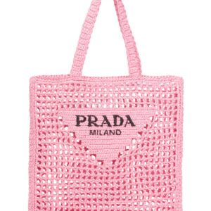 Prada Raffia Tote Bag 1BG393 Pink