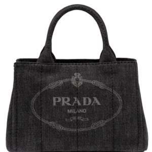 Prada Denim Tote 1BG439 Dark Gray