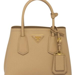 Prada Double Saffiano Leather Mini Bag Apricot