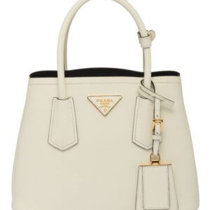 Prada Double Saffiano Leather Mini Bag Cream