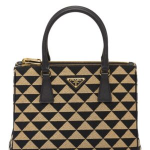 Prada Borsa Prada Galleria Medium In Tessuto Jacquard Apricot