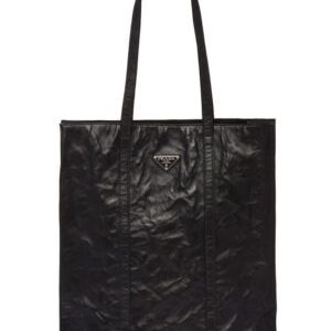 Prada Medium Antiqued Nappa Leather Tote Bag 1BG587 Black