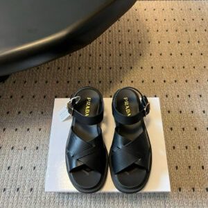 Prada Crisscross Platform Leather Women’s Sandals