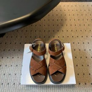 Prada Crisscross Platform Leather Women’s Sandals