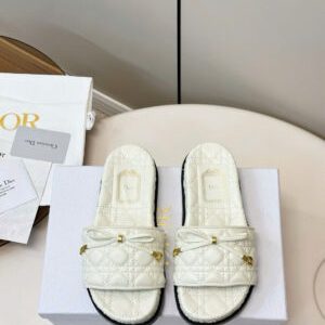 Dior Riviera Cannage Ribbon Women Slides