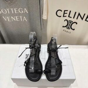 Celine Proenza Schouler Coil Ankle-Tie Leather Sandals