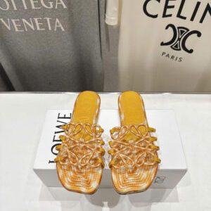 Loewe Petal Anagram Slide Embroidered Canvas
