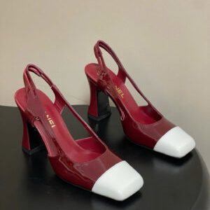 Chanel Crumpled Shiny Lambskin Slingbacks Shoes 9cm