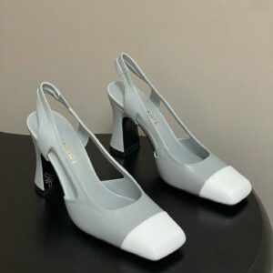 Chanel Crumpled Shiny Lambskin Slingbacks Shoes 9cm