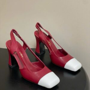 Chanel Crumpled Shiny Lambskin Slingbacks Shoes 9cm