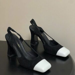 Chanel Crumpled Shiny Lambskin Slingbacks Shoes 9cm