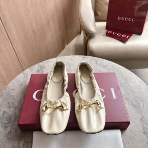 Gucci Prima Horsebit Leather Ballet Flats Shoes