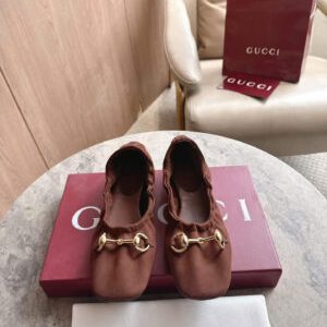 Gucci Prima Horsebit Leather Ballet Flats Shoes