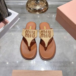 Miu Miu Raffia Slide Sandals Effortless Summer Luxury