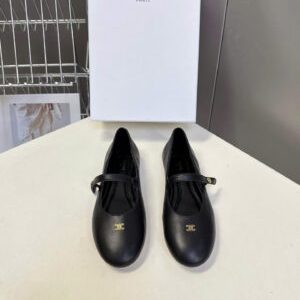 Celine Triomphe Lambskin Ballerine Ballet Flats Shoes