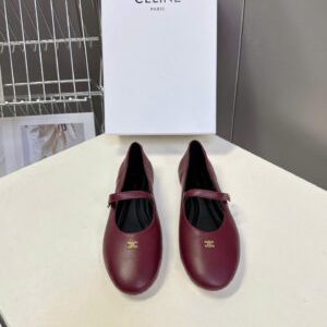 Celine Triomphe Lambskin Ballerine Ballet Flats Shoes