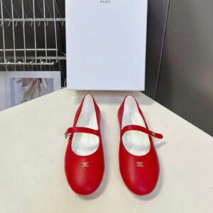 Celine Triomphe Lambskin Ballerine Ballet Flats Shoes