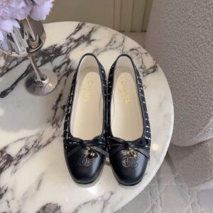 Chanel Coco Tweed Ballerina Flats Shoes